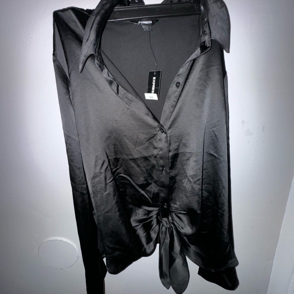 Express Black Satin Women's Top